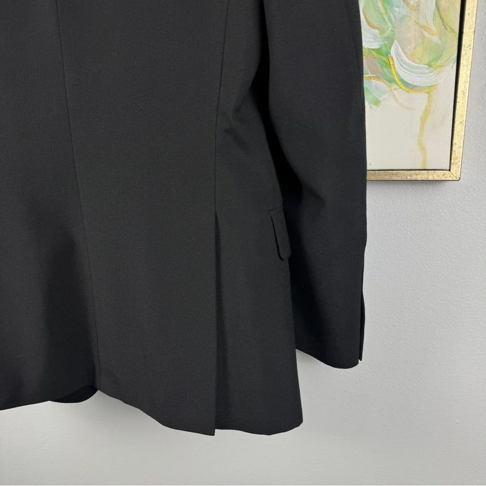 Lawrencepur Black Wool Blend Blazer Jacket Size 50R Classic Tailored